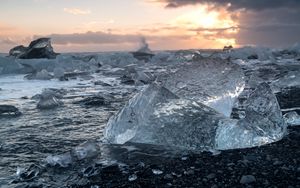 Превью обои лед, берег, море, природа