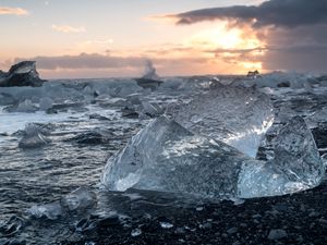 Превью обои лед, берег, море, природа