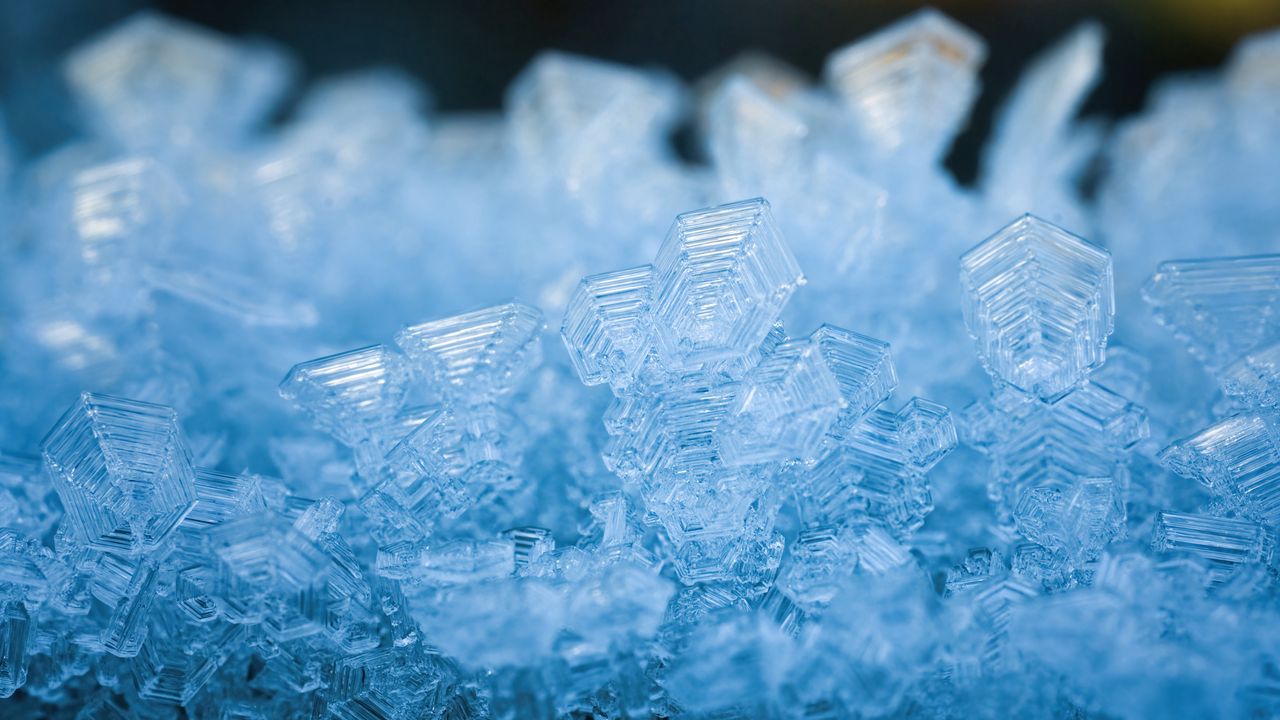 Обои лед, кристаллы, макро, структура, холод