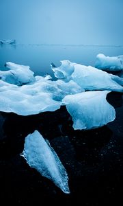 Превью обои лед, льдины, замерзший, горизонт