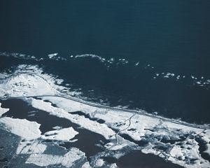 Превью обои лед, море, замерзший, снег, льдины