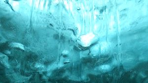 Превью обои лед, пузыри, трещины, текстура, синий