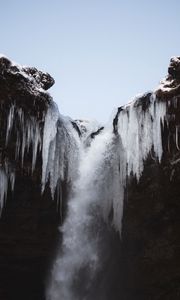 Превью обои лед, снег, сосульки