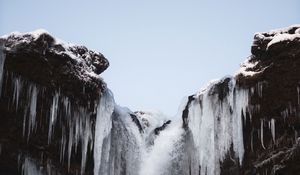 Превью обои лед, снег, сосульки