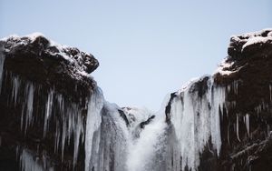 Превью обои лед, снег, сосульки