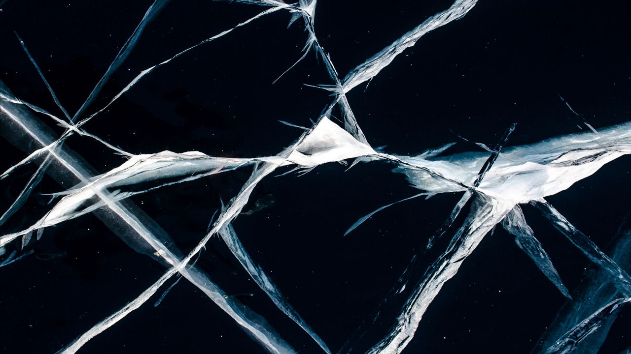Обои лед, трещины, линии, поверхность