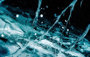 Превью обои лед, трещины, поверхность, текстура, синий