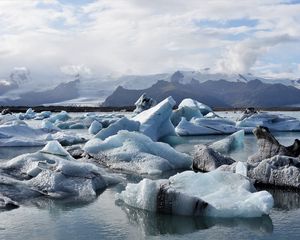 Превью обои лед, вода, арктика, природа, зима
