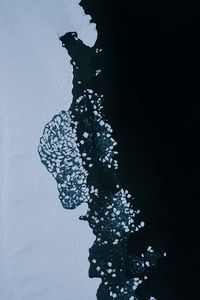 Превью обои лед, вода, вид сверху, зима