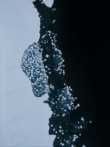 Превью обои лед, вода, вид сверху, зима