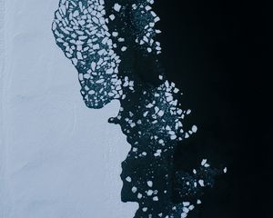 Превью обои лед, вода, вид сверху, зима