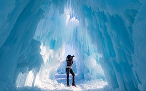 Превью обои ледяной замок, фотограф, лед, ледник