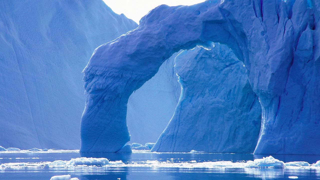 Обои ледник, арка, айсберг, холод