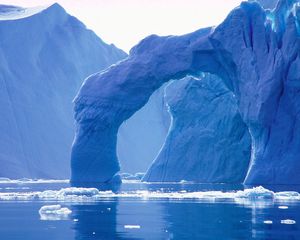 Превью обои ледник, арка, айсберг, холод