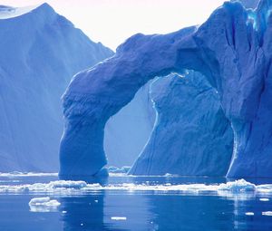 Превью обои ледник, арка, айсберг, холод