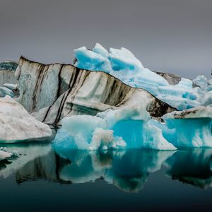 Превью обои ледник, лед, океан, отражение, природа