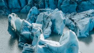 Превью обои ледник, лед, замерзший, вода, природа