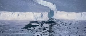 Превью обои ледник, море, лед