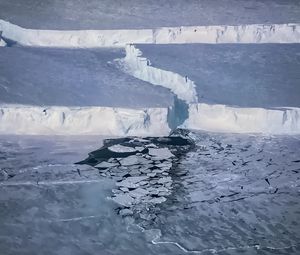 Превью обои ледник, море, лед