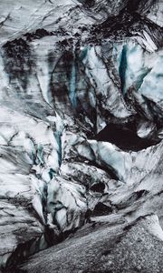 Превью обои ледник, пещера, поверхность, исландия