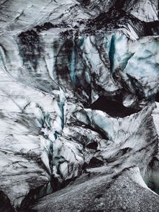 Превью обои ледник, пещера, поверхность, исландия