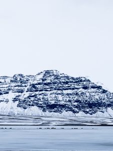 Превью обои ледник, снег, туман, исландия