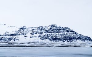 Превью обои ледник, снег, туман, исландия