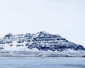 Превью обои ледник, снег, туман, исландия