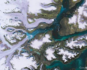 Превью обои ледники, гренландия, вид сверху, природа