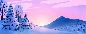 Превью обои лес, деревья, ель, арт