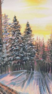 Превью обои лес, солнце, арт