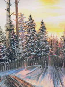 Превью обои лес, солнце, арт