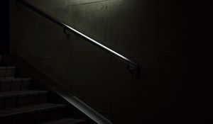 Превью обои лестница, чб, свет, свечение