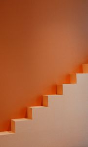 Превью обои лестница, минимализм, оранжевый, белый