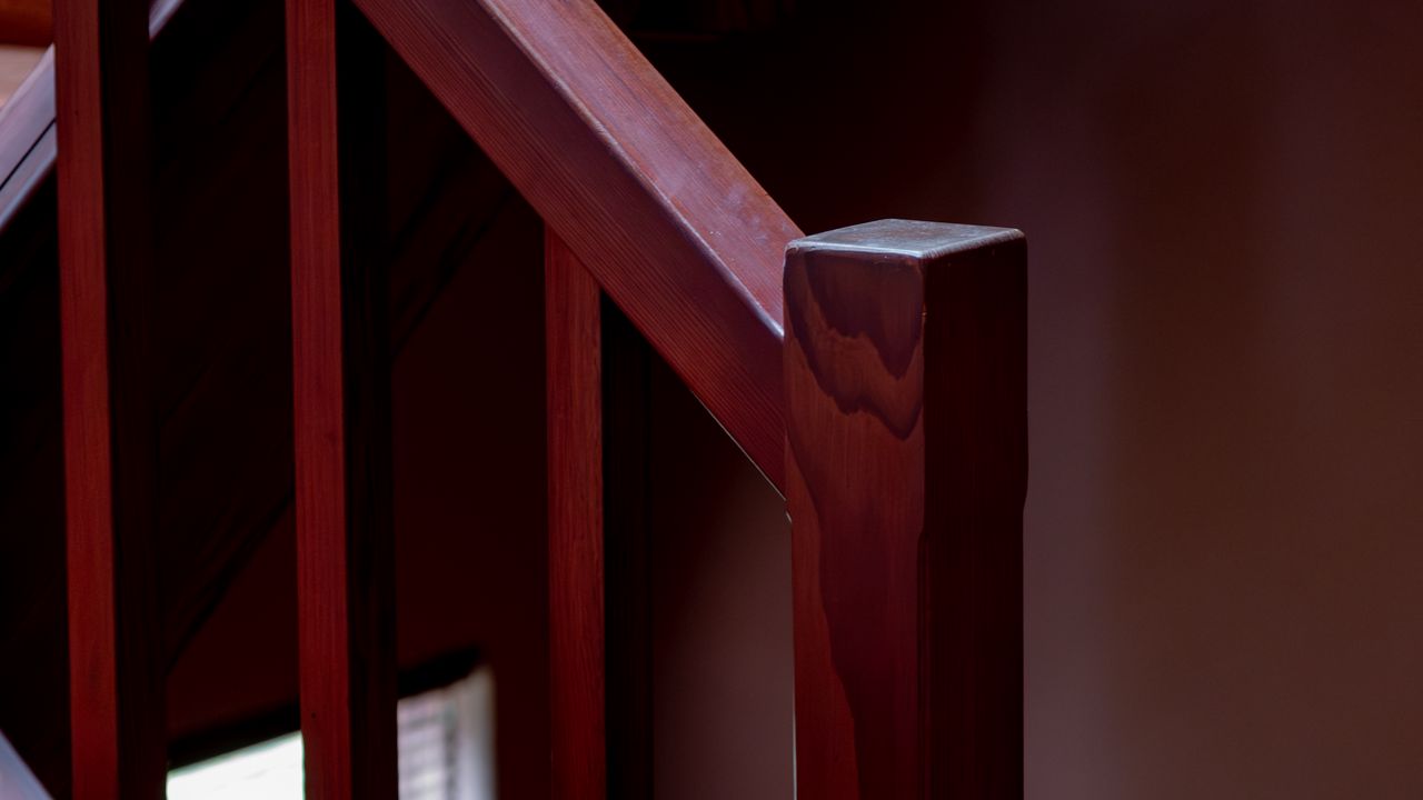 Обои лестница, перила, деревянный, коричневый