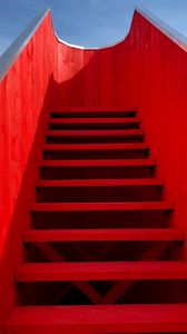 Превью обои лестница, подъем, красный