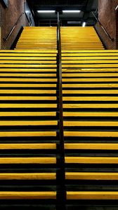 Превью обои лестница, полосы, желтый, подъем