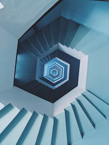Превью обои лестница, спираль, минимализм, светлый, архитектура