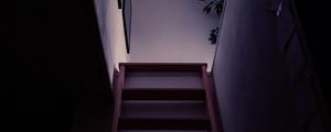 Превью обои лестница, ступени, комната, темный