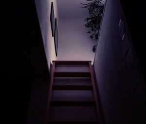 Превью обои лестница, ступени, комната, темный