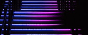 Превью обои лестница, ступени, подсветка, темный, синий, фиолетовый