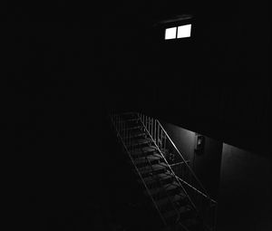 Превью обои лестница, темный, чб, помещение
