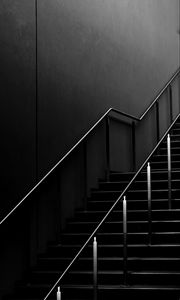 Превью обои лестница, темный, перила, минимализм