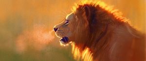 Превью обои лев, большая кошка, царь зверей, дикая природа, арт