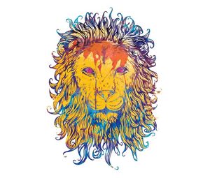 Превью обои лев, рисунок, красочный, король, царь зверей