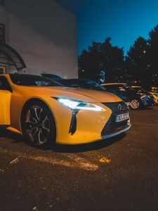 Превью обои lexus, автомобиль, спорткар, желтый