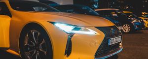 Превью обои lexus, автомобиль, спорткар, желтый