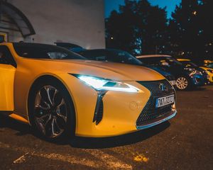 Превью обои lexus, автомобиль, спорткар, желтый