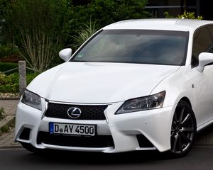 Превью обои lexus, gs450h, f sport, белый