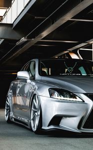 Превью обои lexus is, lexus, тюнинг, серебристый